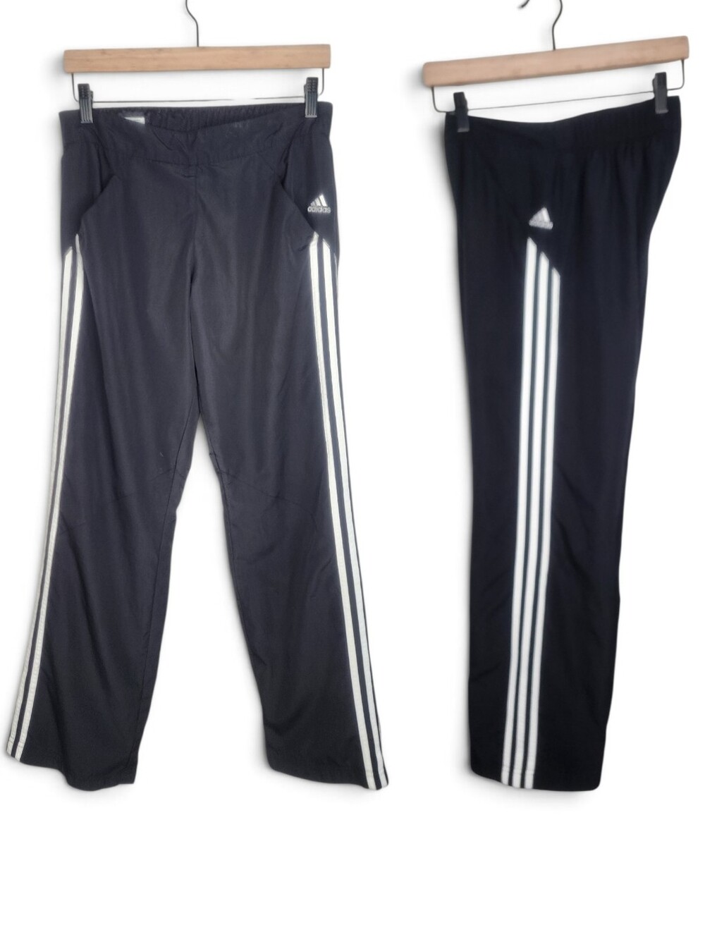 adidas Striped Vintage Y2K Track Pants in Black Size M